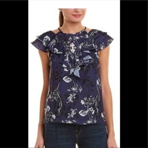 PARKER NAVY PRINTED PARADISE BLOUSE